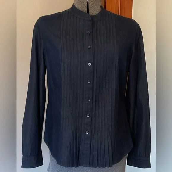 Westbound Denim Tuxedo Nehru Collar Shirt - Picture 1 of 11